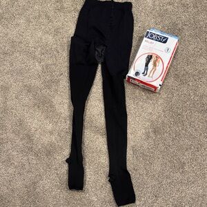 JOBST Black Compression Tights 15-20mmHg, Small Open Toes